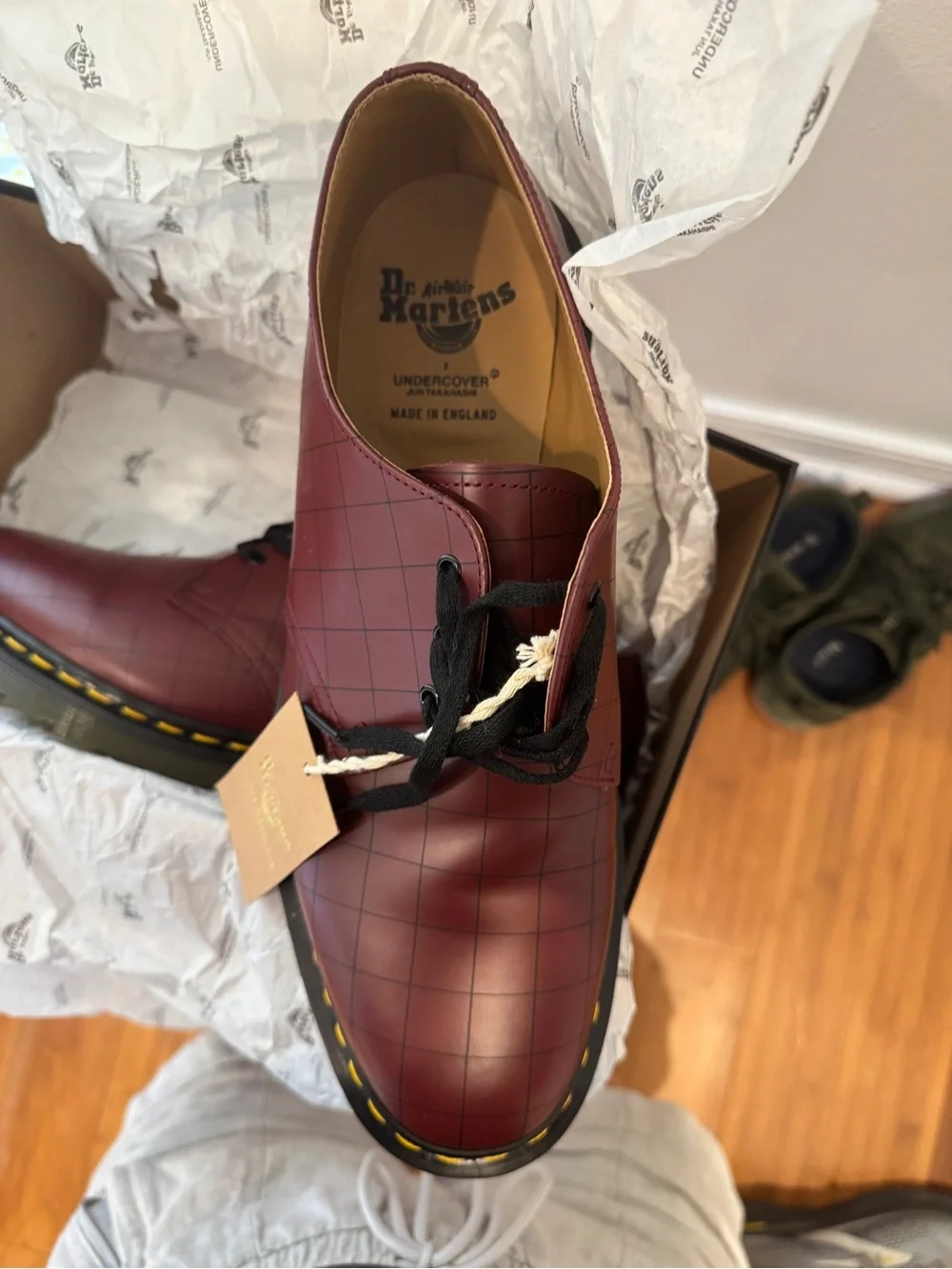RARE Dr. Martens Men’s Burgundy Leather Oxford x UNDERCOVER